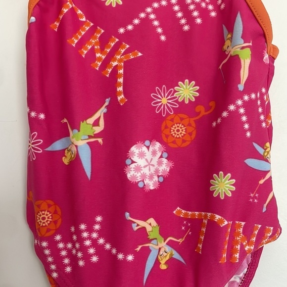 Disney Store Toddler Tinkerbell Swimsuit Hot Pink/Orange 2T - Picture 2 of 5